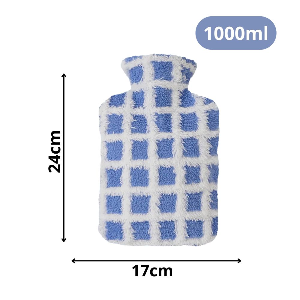 Bouillotte Douce à Carreaux pour les Mains (1000ml)
