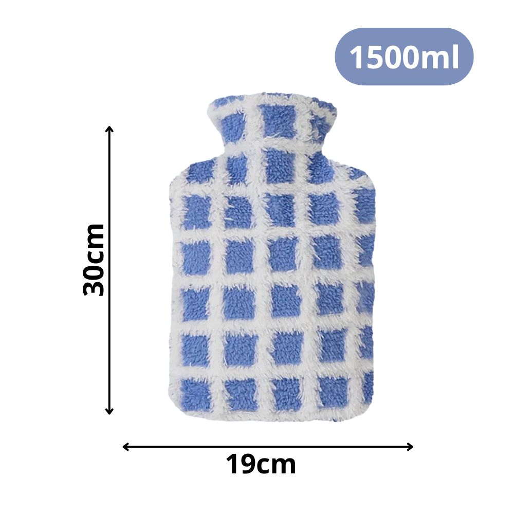 Bouillotte Douce à Carreaux pour les Mains (1500ml)