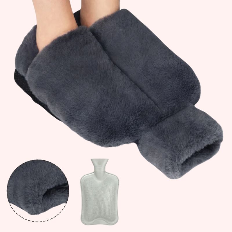 Bouillotte Chaussons Unis Doux