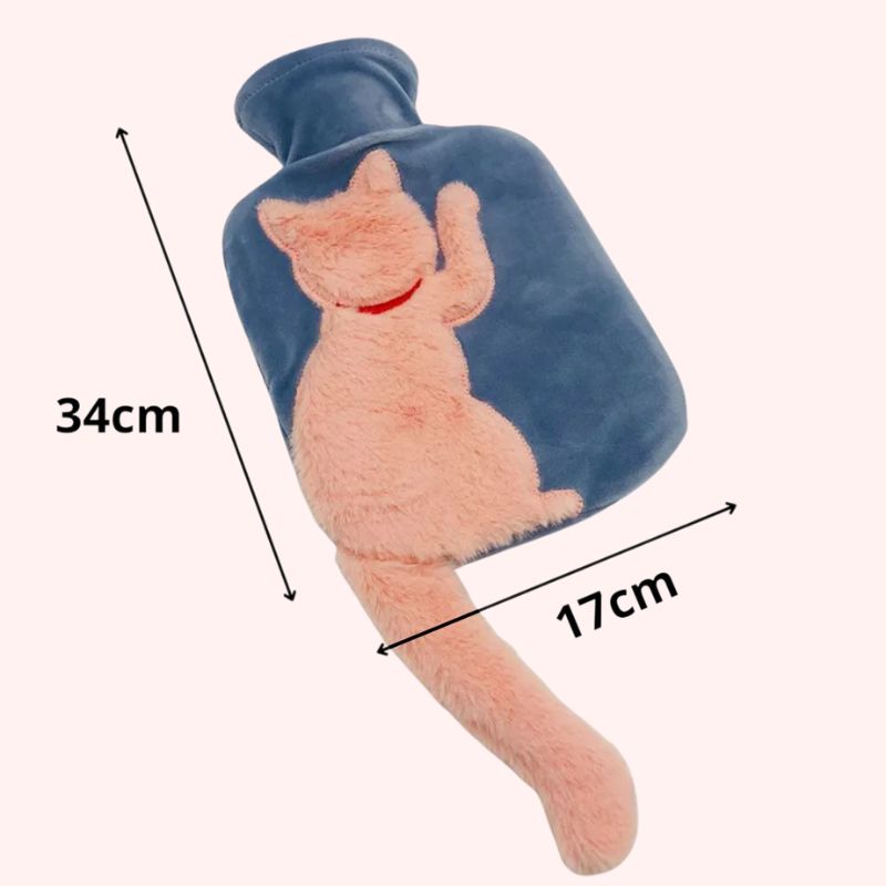 Bouillotte à Queue de Chat en Peluche