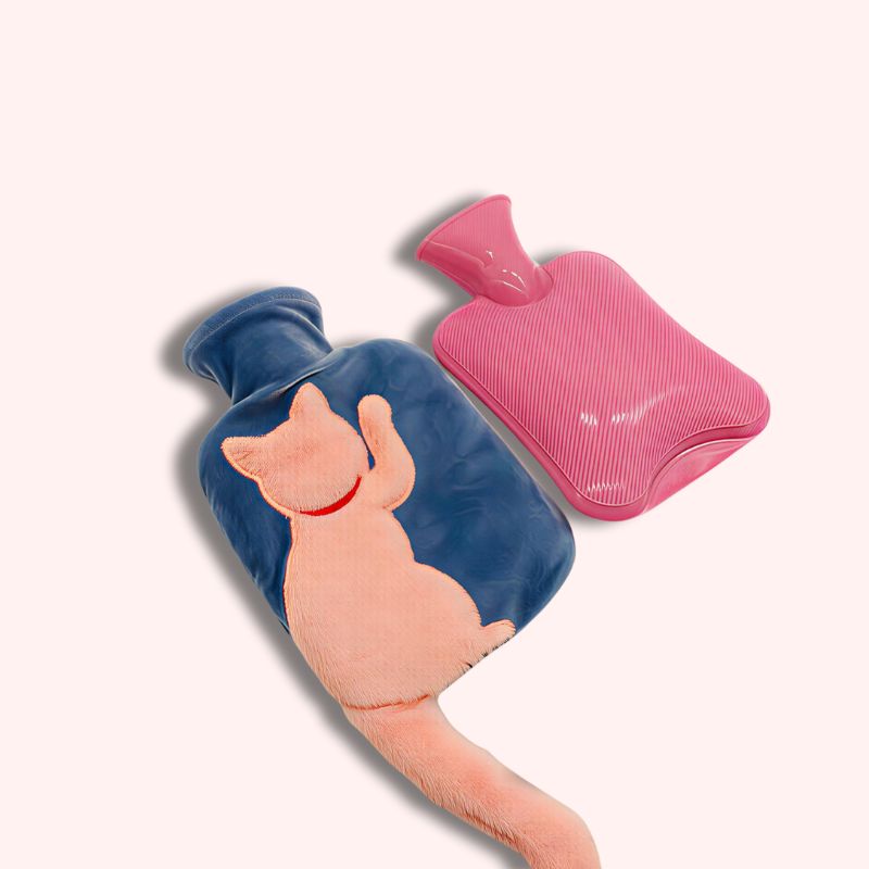 Bouillotte à Queue de Chat en Peluche