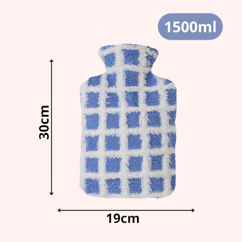 Bouillotte Douce à Carreaux pour les Mains (1500ml)