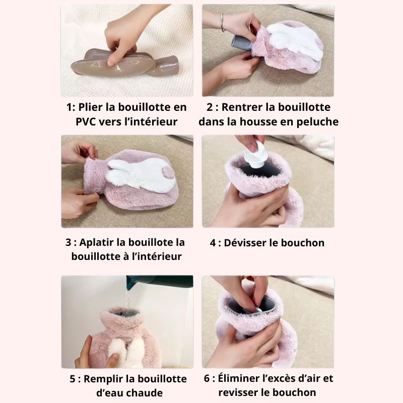 Bouillotte Peluche Lapin en Relief