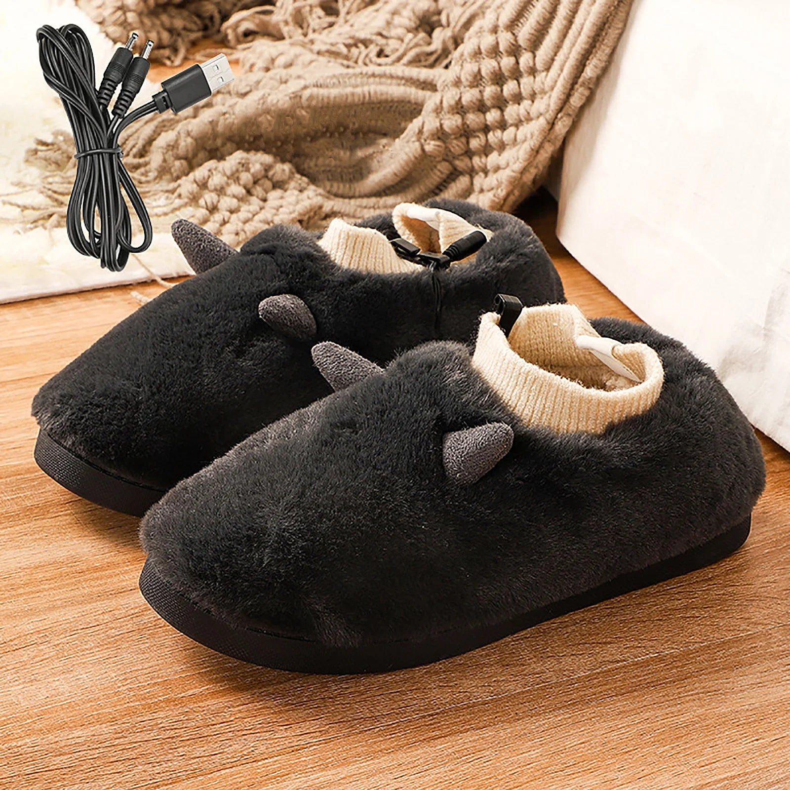 Chaussons Bouillotte Extra Moelleux Électriques