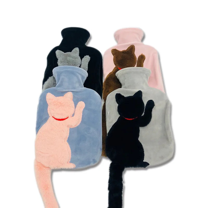 Bouillotte à Queue de Chat en Peluche