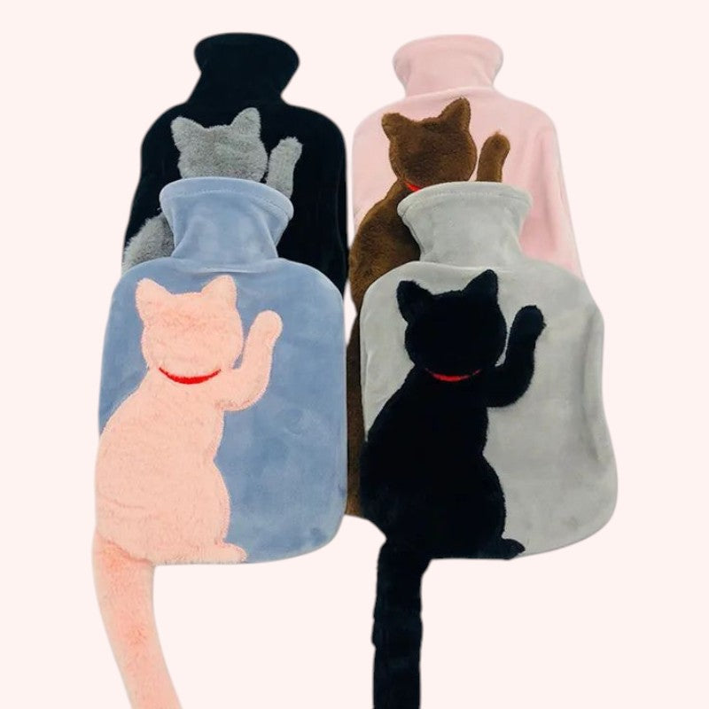 Bouillotte à Queue de Chat en Peluche