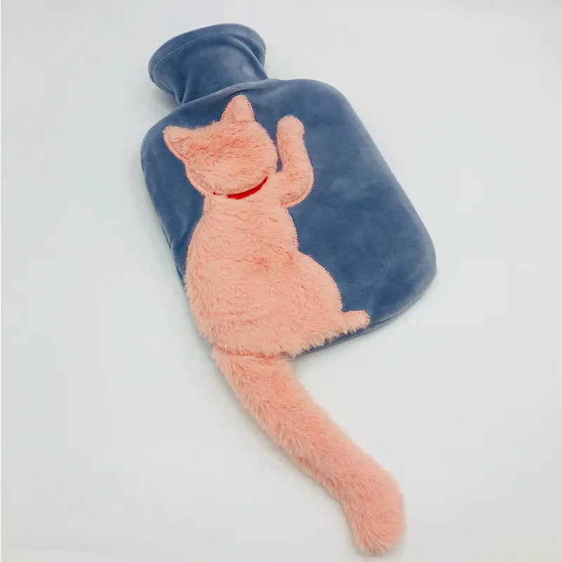 Bouillotte à Queue de Chat en Peluche