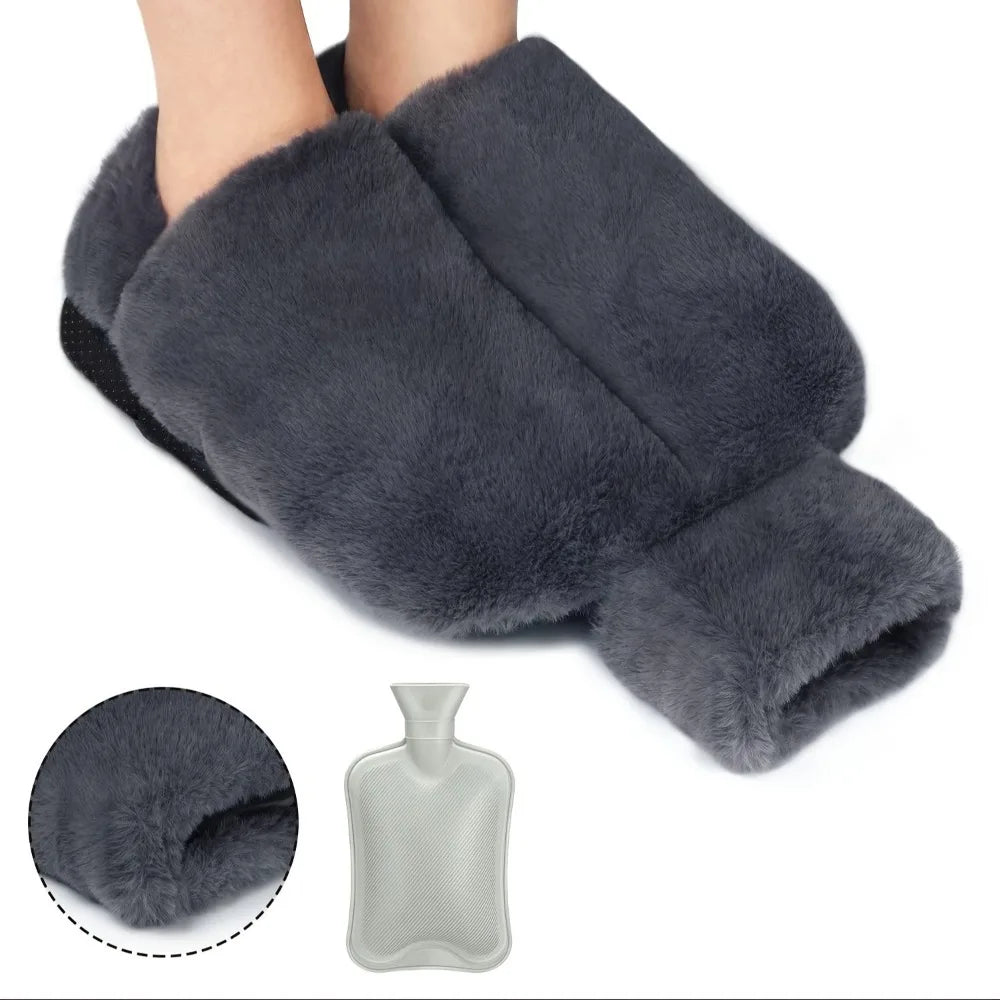 Bouillotte Chaussons Unis Doux