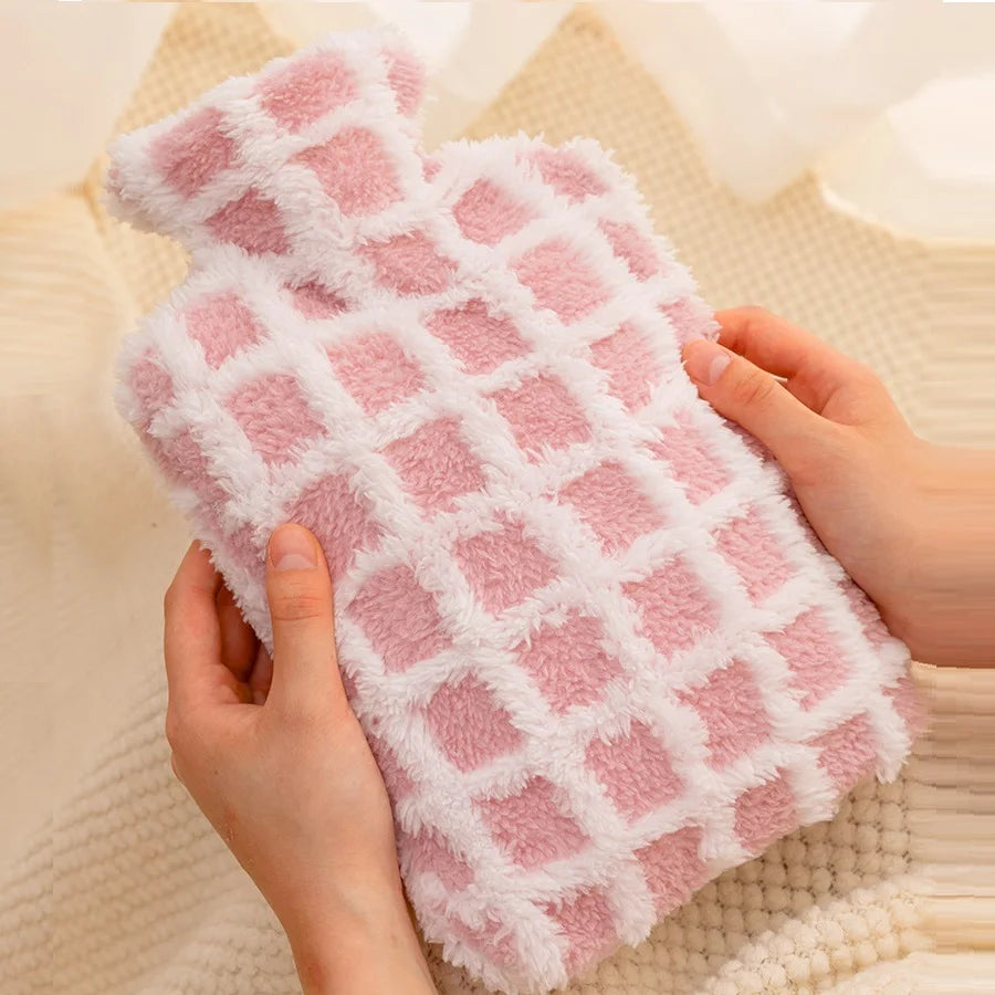 Bouillotte Douce à Carreaux pour les Mains (1500ml)